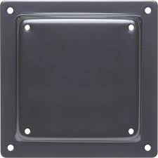 A black Adapter Plate 100 to 75 (100/75) with two holes.
