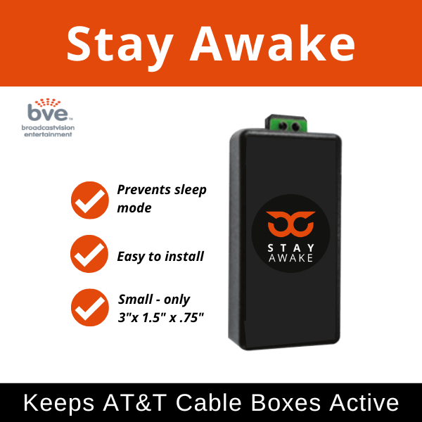 A box with the words AT&T Stay Awake on it.