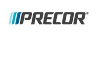 The precor logo on a white background.