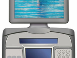 An image of a swimming machine with a person in the water.