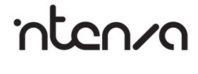 A black and white logo with the word intena.